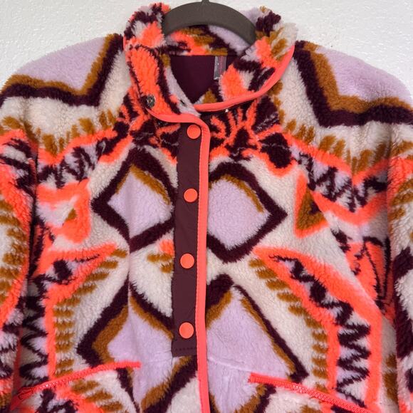 Free People Hit The Slopes Jacket Womens XS Fleece Deco Boho Cozy FP Movement - Picture 4 of 13